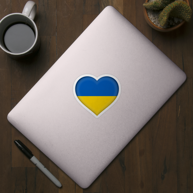 Ukraine Flag Heart - Ukranian Flag - Heart Shaped Ukrainian Flag by The lantern girl